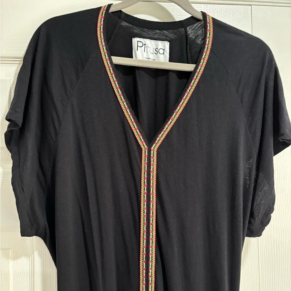 Pitusa Sun Dress coverup Black Small Petite long